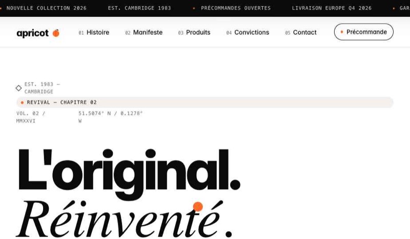Site Apricot, page d’accueil, capture de recette, 2026
